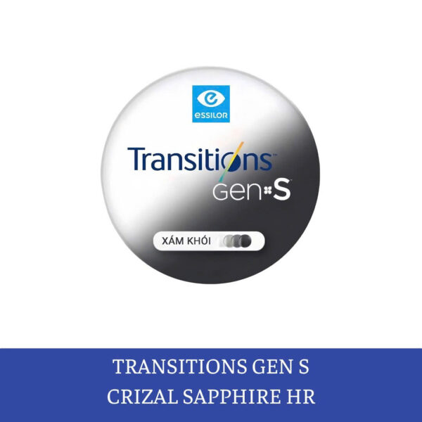 Tròng kính Essilor TRANSITIONS GEN S (Crizal Sapphire)